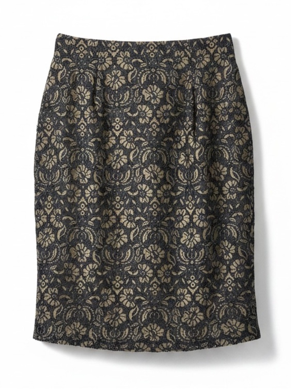 Lane Bryant Lace Pencil Skirt Size 22 NWT Black Gold Lined Career Office Elegant